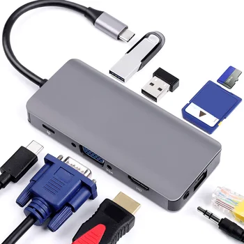 7 in 1 Ports USB HUB C HUB to Multi USB 3.0 Adapter Dock USB-C Splitter Hub for MacBook Pro High Quality And Durable
7 in 1 Ports USB HUB C HUB to Multi USB 3.0 Adapter Dock USB-C Splitter Hub for MacBook Pro High Quality And Durable