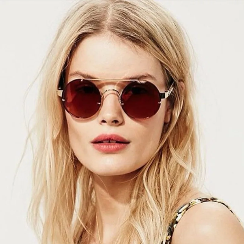 New Luxury Fashion Vintage Round Steam Punk Sunglasses Women Men Brand Metal Sun Glasses Ladies Punk Designer Gafas De Sol Mujer 
New Luxury Fashion Vintage Round Steam Punk Sunglasses Women Men Brand Metal Sun Glasses Ladies Punk Designer Gafas De Sol Mujer