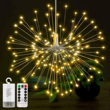 LED String Lights Battery Operated Hanging Starburst Lights with 120LEDS 8 Modes Dimmable with Remote Control IP65 Waterproof
LED String Lights Battery Operated Hanging Starburst Lights with 120LEDS 8 Modes Dimmable with Remote Control IP65 Waterproof