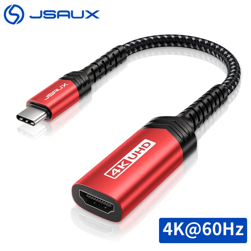 Переходник Jsaux USB C на HDMI 4K @ 60 Гц кабель 3 1 Type для iPad MacBook Air Pro/Huawei Matebook/Samsung S10 S9