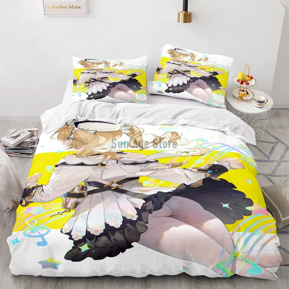 

Genshin Impact Bedding Set Single Twin Full Queen King Size Game Anime Bed Set Aldult Kid Bedroom Duvetcover Sets 3D Print 062