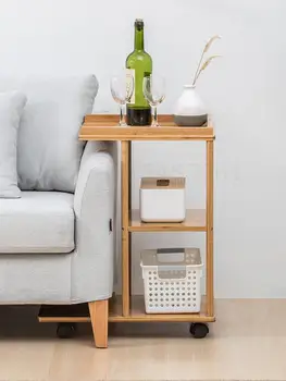 Bamboo Courtyard Living Room Side Table Small Table Low Side Table Corner Cabinet Modern Minimalist Movable Sofa Corner