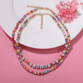 Dvacaman 2020 Summer New Trendy Soft Pottery Letter Choker Necklace Women Adjustable Colorful Clay Collar Necklace Beach Jewelry
Dvacaman 2020 Summer New Trendy Soft Pottery Letter Choker Necklace Women Adjustable Colorful Clay Collar Necklace Beach Jewelry