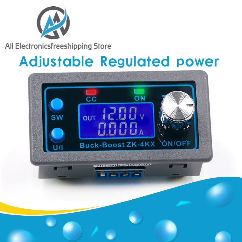 ZK-4KX CNC DC DC Buck Boost Converter CC CV 0.5-30V 4A Power Module Adjustable Regulated power supply For Solar Battery Charging
ZK-4KX CNC DC DC Buck Boost Converter CC CV 0.5-30V 4A Power Module Adjustable Regulated power supply For Solar Battery Charging