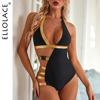 Ellolace Bikini 2020 Hollow Out Bodysuit One Piece Swimsuit Gold Swimwear with Belt Bathing Suit Women Sexy Femlae Biquini
Ellolace Bikini 2020 Hollow Out Bodysuit One Piece Swimsuit Gold Swimwear with Belt Bathing Suit Women Sexy Femlae Biquini