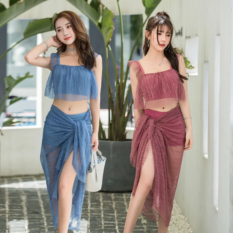 【Sinor】Sexy Bikini Swimsuit Solid Color Two-Piece Bikini 3pcs Set with Underwiring Push up Lace Mantillas WOMEN'S Swimsuit
【Sinor】Sexy Bikini Swimsuit Solid Color Two-Piece Bikini 3pcs Set with Underwiring Push up Lace Mantillas WOMEN'S Swimsuit
