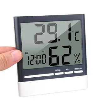 LCD Digital Thermometer Temperature Hygrometer Home Hygrometer Weather Station With Alarm Clock Indoor Outdoor Humidity Meter
LCD Digital Thermometer Temperature Hygrometer Home Hygrometer Weather Station With Alarm Clock Indoor Outdoor Humidity Meter
