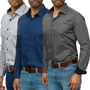 Luxury Men's Stylish Bottoming Casual Dress Shirt Slim Fit Long Sleeve Career Formal business Shirt Tops Fitted Outwear
Luxury Men's Stylish Bottoming Casual Dress Shirt Slim Fit Long Sleeve Career Formal business Shirt Tops Fitted Outwear