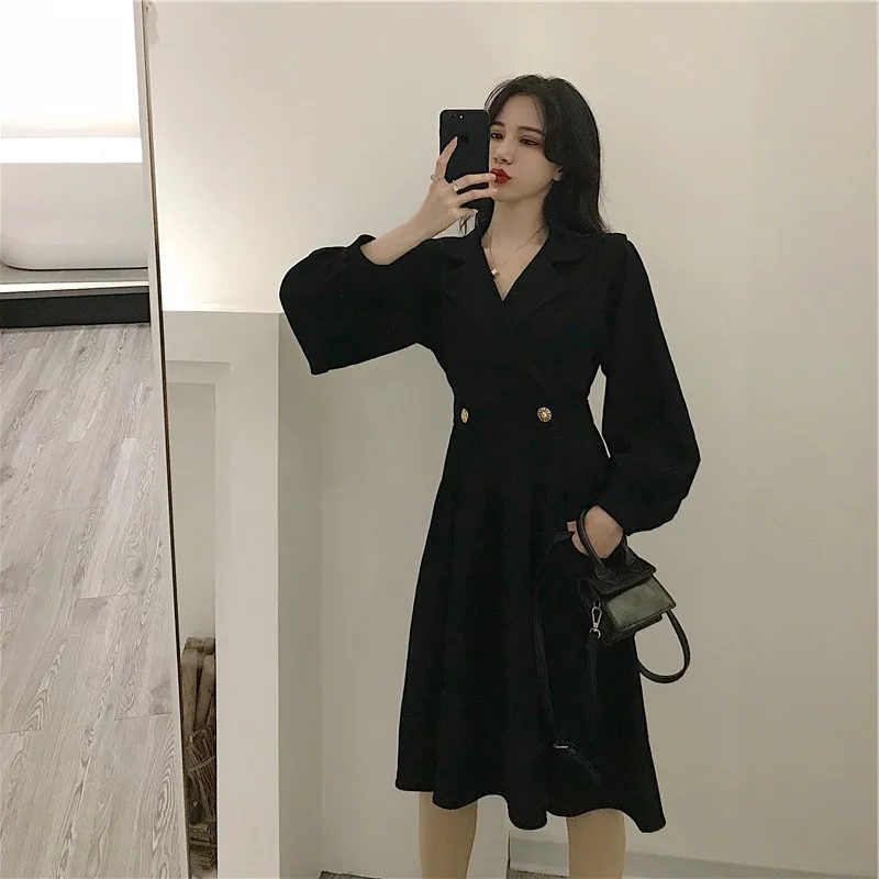 Hepburn Wind Dress Women's Autumn 2020 Spring Clothing New Style Black with Thin Look Waist Hugging Long Skirts Long Sleeve Long
Hepburn Wind Dress Women's Autumn 2020 Spring Clothing New Style Black with Thin Look Waist Hugging Long Skirts Long Sleeve Long