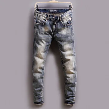 Italian Style Fashion Men Jeans High Quality Retro Washed Elastic Slim Fit Classical Jeans Streetwear Vintage Designer Jeans Men
Italian Style Fashion Men Jeans High Quality Retro Washed Elastic Slim Fit Classical Jeans Streetwear Vintage Designer Jeans Men