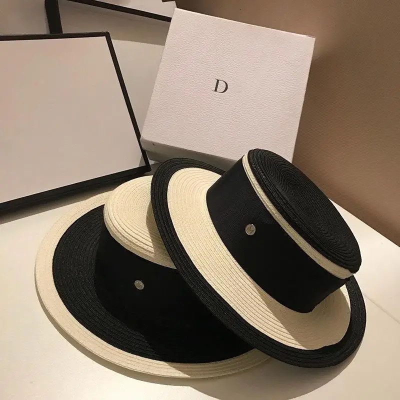 Women Black White Joint Straw Hat Ribbon Letter Brim Boater Hat Derby Beach Sun Hat Cap Lady Summer Wide Brim Uv Protect Hats
Women Black White Joint Straw Hat Ribbon Letter Brim Boater Hat Derby Beach Sun Hat Cap Lady Summer Wide Brim Uv Protect Hats