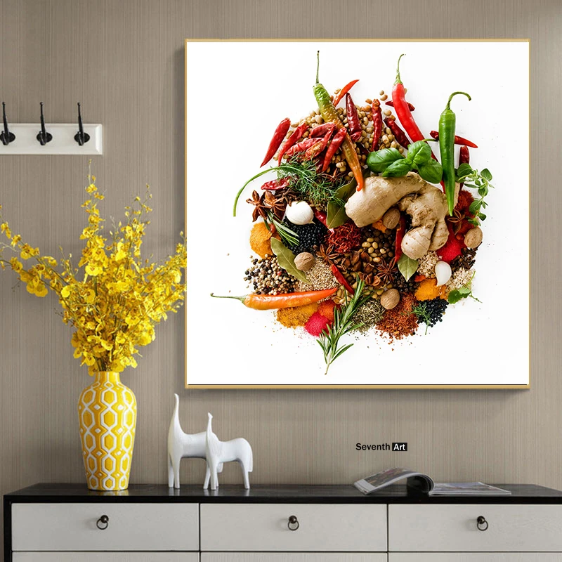 Vegetable Grains Spices Spoon Peppers Canvas Painting Cuadros Posters and Prints Wall Art Kitchen Food Picture Living Room Decor
Vegetable Grains Spices Spoon Peppers Canvas Painting Cuadros Posters and Prints Wall Art Kitchen Food Picture Living Room Decor