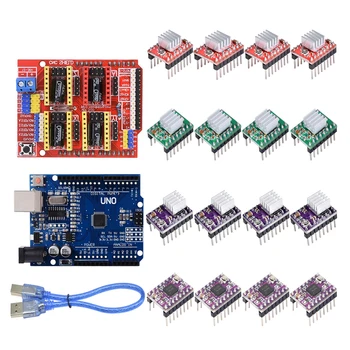 CNC Shield V3 engraving machine 3D Printer+ 4pcs A4988/DRV8825/AT2100 Driver expansion board for Arduino + UNO R3 with USB cable
CNC Shield V3 engraving machine 3D Printer+ 4pcs A4988/DRV8825/AT2100 Driver expansion board for Arduino + UNO R3 with USB cable