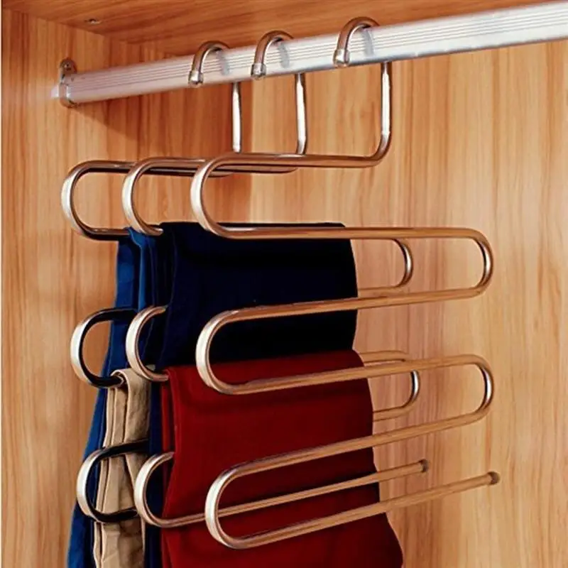 Multi-functional S-type trouser rack stainless steel multi-layer trouser rack traceless adult trouser hanger
Multi-functional S-type trouser rack stainless steel multi-layer trouser rack traceless adult trouser hanger