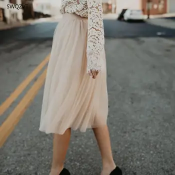 Elegant Women Skirts New Summer Fashion Solid Color Mesh Ball Gown Midi Skirts for Women High Waist Skirt White women clothing
Elegant Women Skirts New Summer Fashion Solid Color Mesh Ball Gown Midi Skirts for Women High Waist Skirt White women clothing