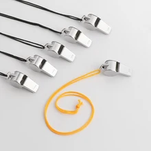 1/2/5 шт рефери Нержавеющая сталь металлический свисток с веревка команда Спорт Регби Футбол Баскетбол Болельщицы тренировочный запас(China)