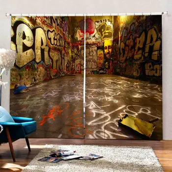 modern living room curtains European and American painted metal color Photo 3D Curtains for Living Room Window 
modern living room curtains European and American painted metal color Photo 3D Curtains for Living Room Window