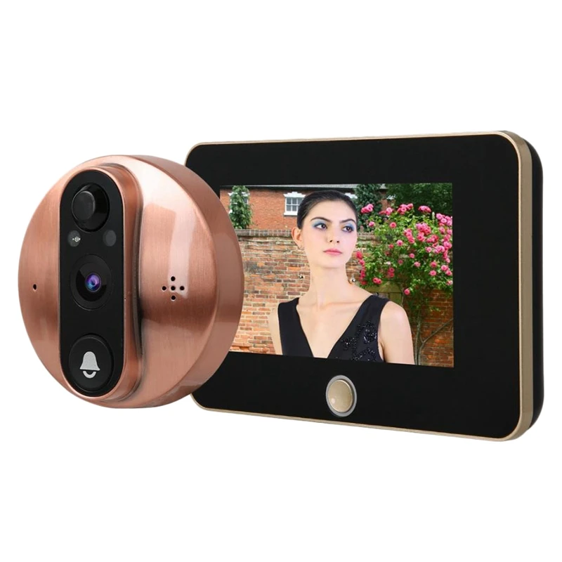 OPQ-4.3 Inch Monitor Video Peephole WiFi Doorbell Camera PIR Motion Detection Wireless Intercom APP Control
OPQ-4.3 Inch Monitor Video Peephole WiFi Doorbell Camera PIR Motion Detection Wireless Intercom APP Control