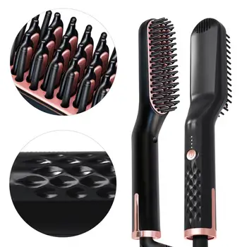 3 in 1 Hair Straightener Brush Anti Static Ceramic Heating Detangling Faster Straightening Beard Comb For Man Beard Straightener
3 in 1 Hair Straightener Brush Anti Static Ceramic Heating Detangling Faster Straightening Beard Comb For Man Beard Straightener