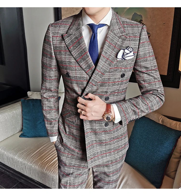 British Style Latest Coat Pant Designs Wedding For Slim Fit Suits 2020 Autumn Groom Tuxedos Grid 3pc Suit Men
British Style Latest Coat Pant Designs Wedding For Slim Fit Suits 2020 Autumn Groom Tuxedos Grid 3pc Suit Men
