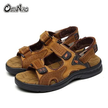 OUDINIAO Mens Shoes Genuine Cow Leather Men Sandals Summer Slipper Men Shoes Beach Breathable Buckle Gladiator Slip Sandals Men
OUDINIAO Mens Shoes Genuine Cow Leather Men Sandals Summer Slipper Men Shoes Beach Breathable Buckle Gladiator Slip Sandals Men