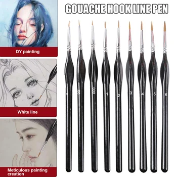 9pcs Watercolor Hook Line Pen Soft Outline Painting Miniature Detail Paint Brush Set for Gouache Oil Acrylic Painting KQ
9pcs Watercolor Hook Line Pen Soft Outline Painting Miniature Detail Paint Brush Set for Gouache Oil Acrylic Painting KQ