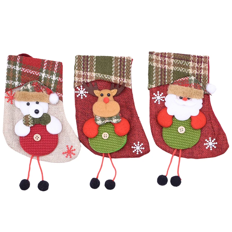 NEW Xmas Tree Santa Elk DIY Christmas Sock Hanging Ornament Kids Gift Ba Details about   AG_ FE 