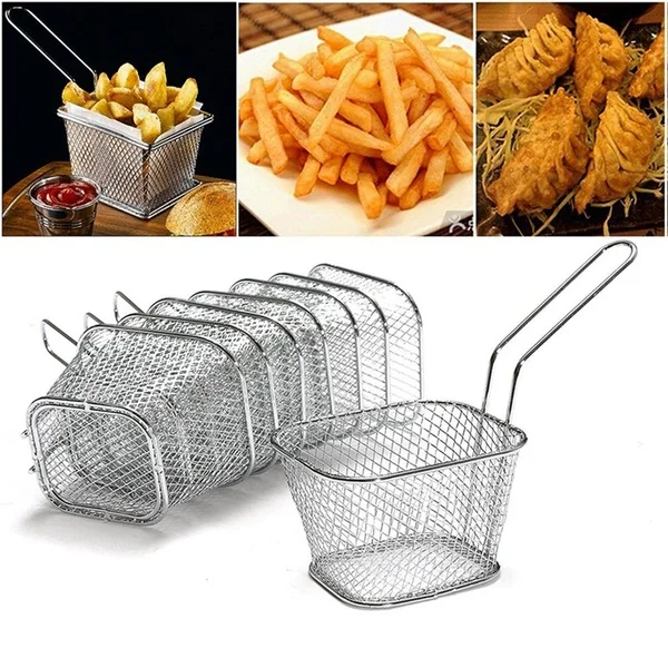 Mini French Deep Fryers Basket Net Mesh Fries Chip Kitchen Tool Stainless Steel Fryer Home Mini French Fries Baskets Strainer
Mini French Deep Fryers Basket Net Mesh Fries Chip Kitchen Tool Stainless Steel Fryer Home Mini French Fries Baskets Strainer