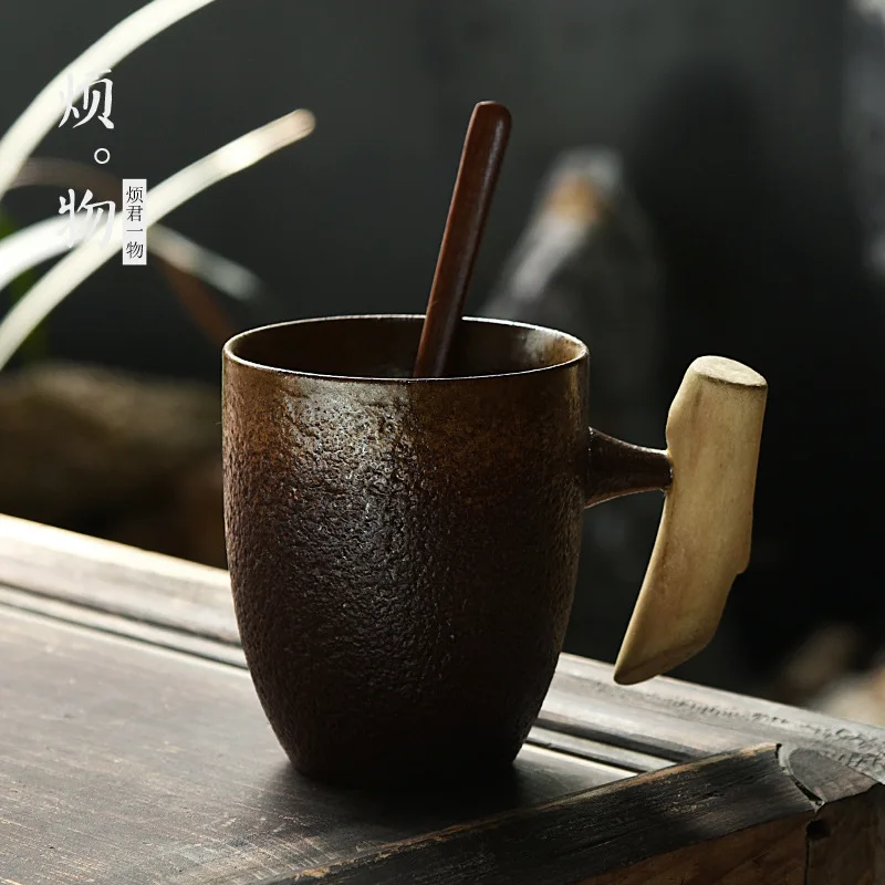 Hand-made ceramic mug with saucer spoon Office water cup coffee cup coffee mug with lid color changing cups
Hand-made ceramic mug with saucer spoon Office water cup coffee cup coffee mug with lid color changing cups