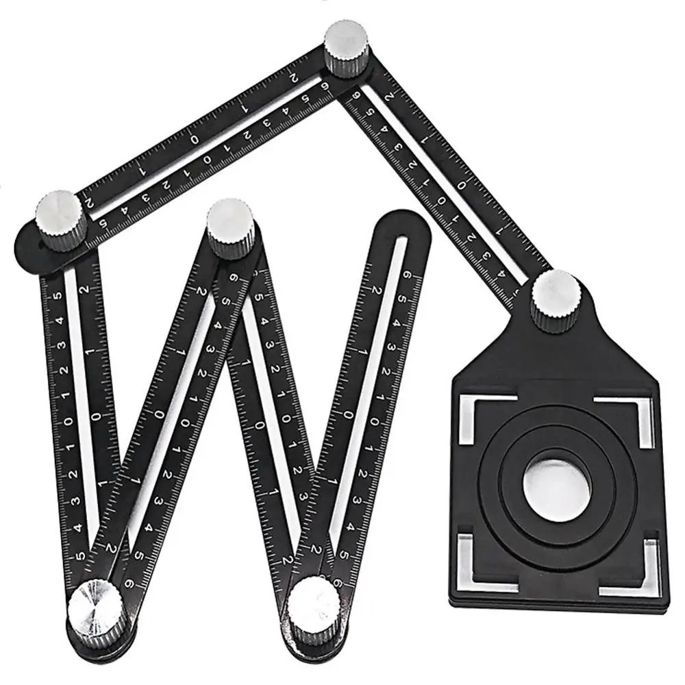 Adjustable Multi Angle Ruler Tile Hole Locator 6 Folding Metal Measuring Ruler Drill Guide Openings Locator
Adjustable Multi Angle Ruler Tile Hole Locator 6 Folding Metal Measuring Ruler Drill Guide Openings Locator