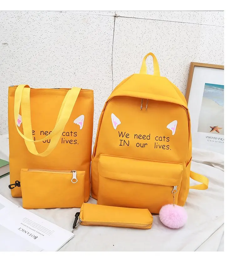 Autumn New Style WOMEN'S Bag Fashion Nylon Backpack Simple Four-piece Set Schoolbag Travel Picture Backpack 
Autumn New Style WOMEN'S Bag Fashion Nylon Backpack Simple Four-piece Set Schoolbag Travel Picture Backpack