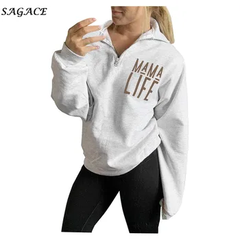 Sagace Clothes Women Letter Print Zipper Sweatshirt Autumn Winter print Lady Tops O-Neck Long Sleeve Fashion Casual Pullover
Sagace Clothes Women Letter Print Zipper Sweatshirt Autumn Winter print Lady Tops O-Neck Long Sleeve Fashion Casual Pullover