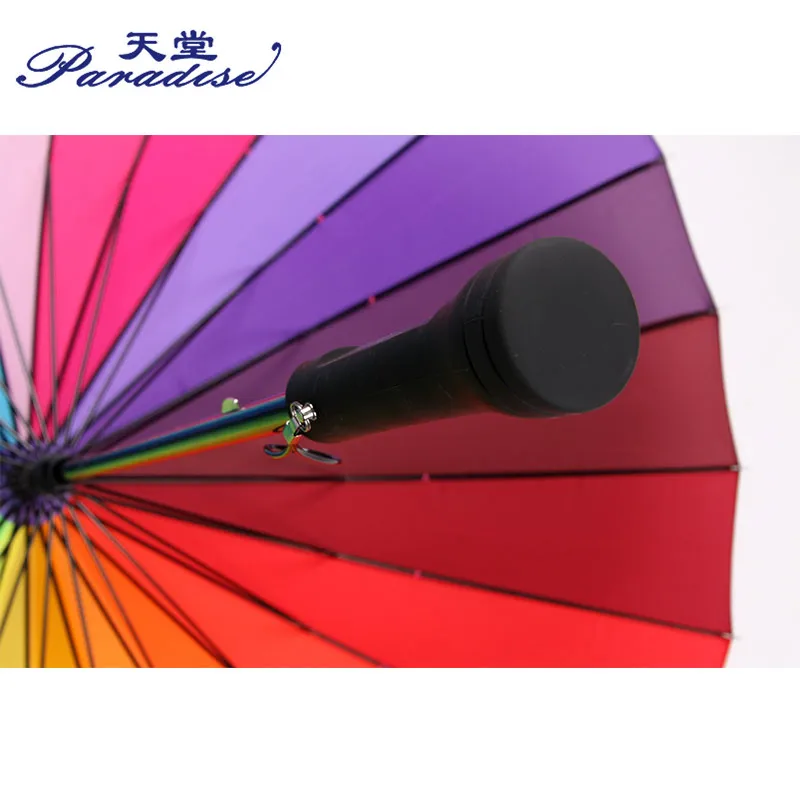 Женский Зонт от дождя радужного цвета ветрозащитные Зонты 24 к с длинной ручкой
