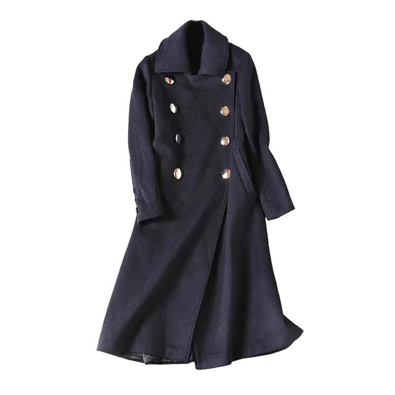 High End Women Clothing Military Uniform Winter Long Design Wool Coat Female Double Breasted Navy Brief Woolen Coats
High End Women Clothing Military Uniform Winter Long Design Wool Coat Female Double Breasted Navy Brief Woolen Coats