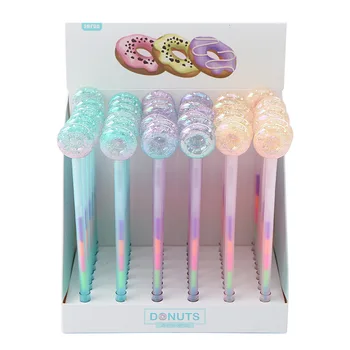 

36 pcs/lot Crystal Donuts Colorful Ink Gel Pen Cute Office Stationery School Water Gel Ink Pen Signature Pen escolar