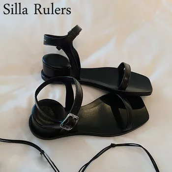 2020 Runway New Summer One Strap Gladiator Sandals Woman Black Leather Round Heels Summer Sandals Woman Designer Shoes
2020 Runway New Summer One Strap Gladiator Sandals Woman Black Leather Round Heels Summer Sandals Woman Designer Shoes