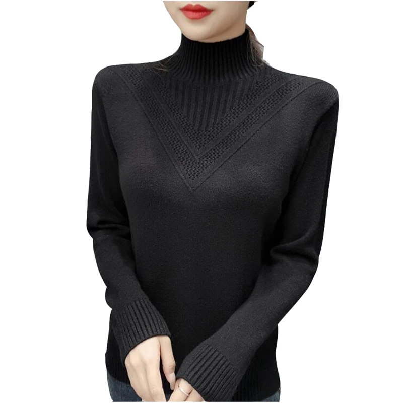 Half Turtleneck Sweater Bottoming Shirt Woman Fall/Winter 2020 New Loose Inner Warm Knit Sweaters Thick Outer Wear | Женская одежда