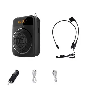 

SHIDU M805 Voice Amplifier Wired Speaker with Microphone 15W Portable Bluetooth Speaker AUX Recording For Teachers Tour Guide