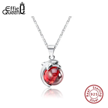Effie Queen Fashion 925 Sterling Silver Red Natural Stone Dolphin Pendant Necklaces for Women Genuine Silver Jewelry Gift SN02 
Effie Queen Fashion 925 Sterling Silver Red Natural Stone Dolphin Pendant Necklaces for Women Genuine Silver Jewelry Gift SN02