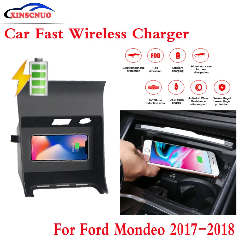 10W QI Car wireless Charger Mobile Charger For Ford Mondeo 2017-2018 Fast Charging Case Plate Central Console Storage Box
10W QI Car wireless Charger Mobile Charger For Ford Mondeo 2017-2018 Fast Charging Case Plate Central Console Storage Box