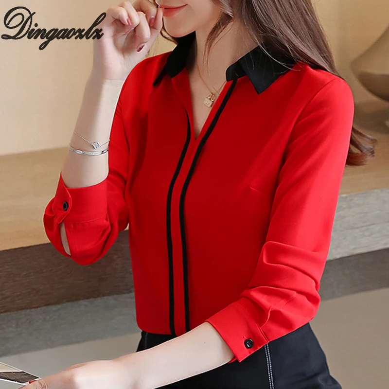 Dingaozlz Blouse Shirt Elegant Women's Long Sleeve Chiffon shirt New fashion Office lady Tops Red/Yellow/White
Dingaozlz Blouse Shirt Elegant Women's Long Sleeve Chiffon shirt New fashion Office lady Tops Red/Yellow/White