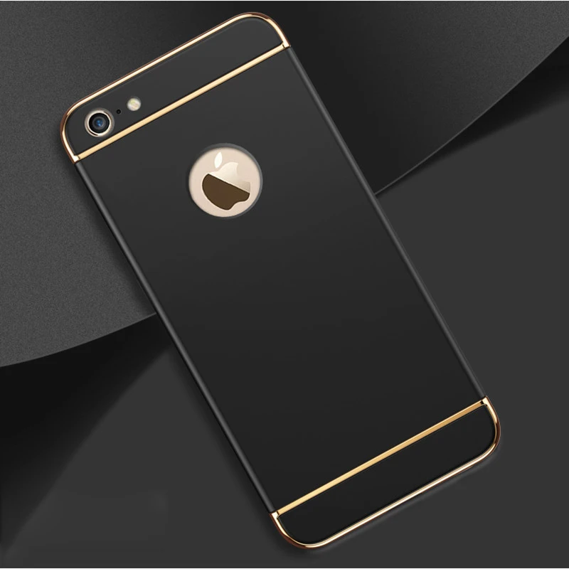 Чехол для iPhone 6 s роскошный черный матовый жесткий защитный чехол 360 дюйма S 7 8 Plus