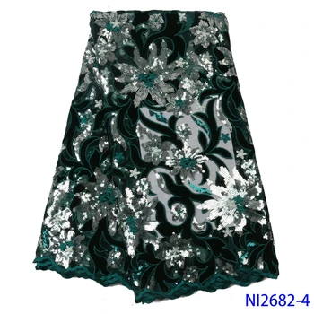 Nigerian Velvet Lace Fabric French Tulle Lace Fabric 2019 High Quality With Sequin African Lace Party Fabric For Dress NI2682-4
Nigerian Velvet Lace Fabric French Tulle Lace Fabric 2019 High Quality With Sequin African Lace Party Fabric For Dress NI2682-4