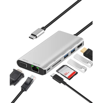 Type-C Multi-function Dock Station with USB3.0x2/SDx1 Card+HDMI/VGA+JACK 3.5+RJ45+Type-c(PD) port
Type-C Multi-function Dock Station with USB3.0x2/SDx1 Card+HDMI/VGA+JACK 3.5+RJ45+Type-c(PD) port