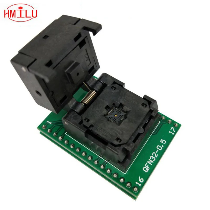QFN32 MLF32 WLCSP32 pin Pitch 0.5 Chip Size 5*5 IC550-0324-007-G Programming adapter Clamshell Double PCB ZIF adapter
QFN32 MLF32 WLCSP32 pin Pitch 0.5 Chip Size 5*5 IC550-0324-007-G Programming adapter Clamshell Double PCB ZIF adapter
