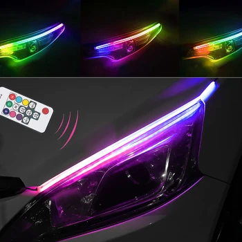 FORAUTO 2x Sequential Flowing Car RGB Daytime Running Light DRL RF Remote Control Turn Signal Lights For Headlight Multicolor
FORAUTO 2x Sequential Flowing Car RGB Daytime Running Light DRL RF Remote Control Turn Signal Lights For Headlight Multicolor