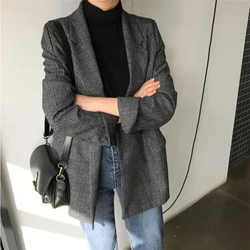 Mazefeng New 2019 Autumn Winter Women's Blazers Plaid Double Breasted Pockets Formal Jackets Notched Outerwear Tops One Size
Mazefeng New 2019 Autumn Winter Women's Blazers Plaid Double Breasted Pockets Formal Jackets Notched Outerwear Tops One Size