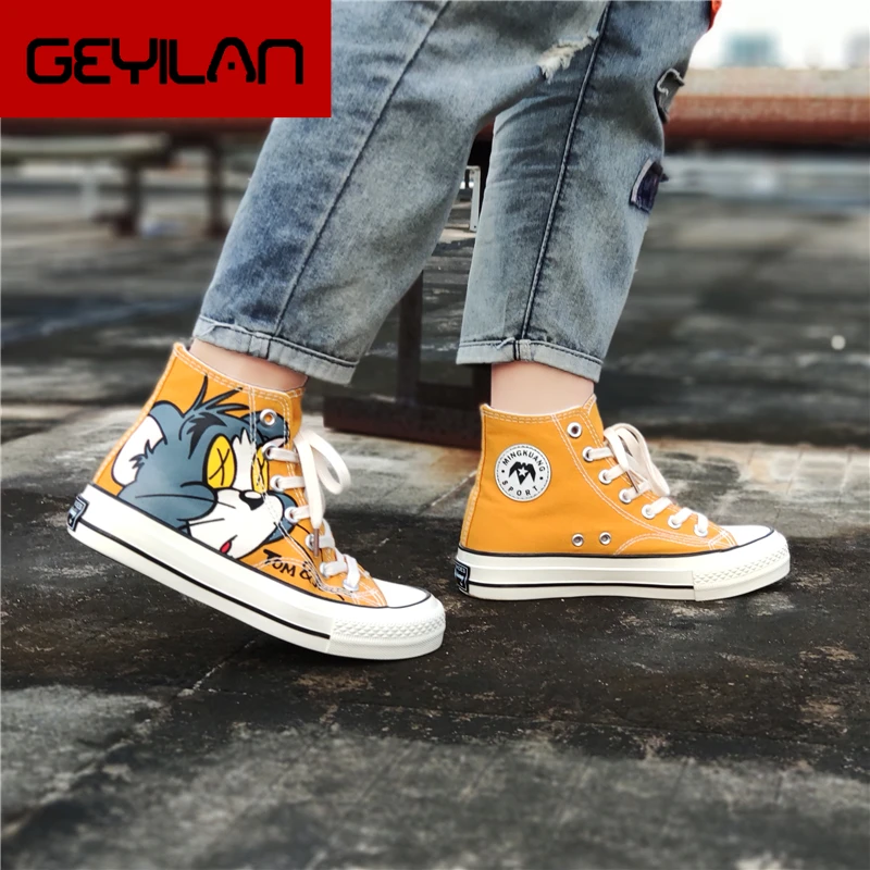 2019 autumn and winter new canvas shoes fashion graffiti cat and mouse high help shoes casual shoes women's shoes
2019 autumn and winter new canvas shoes fashion graffiti cat and mouse high help shoes casual shoes women's shoes