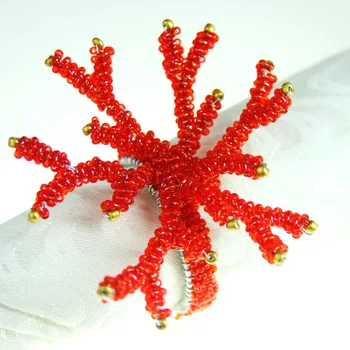 coral red napkin rings, glass beaded flower napkin holder,
coral red napkin rings, glass beaded flower napkin holder,