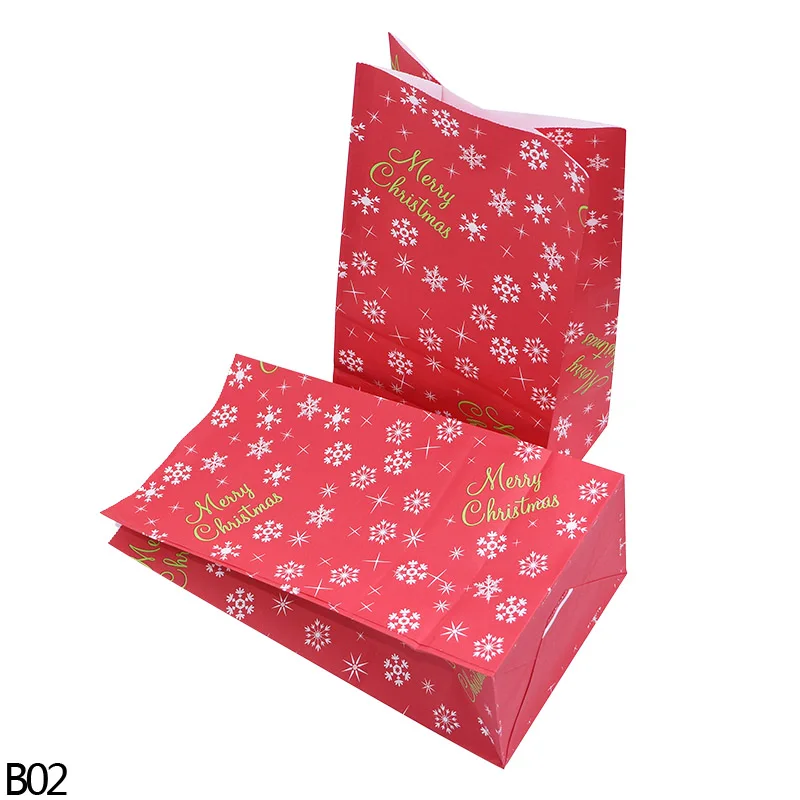5/10pcs merry christmas gift bag snowman snowflake red candy bag